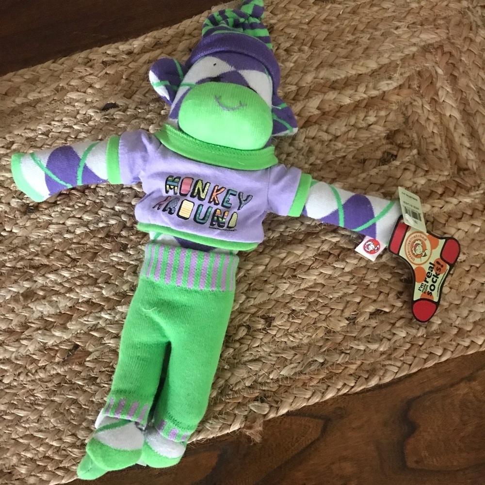 🐒RARE Little Missmatched Sock Monkey